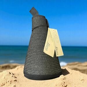 Bass Wide Brim Straw Visor UPF 50 Roll Up Packable Ponytail Beach Travel Hat